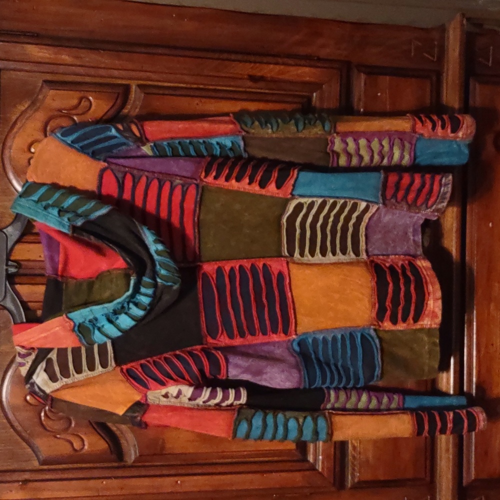 Rising International Multicolor Patchwork Jacket.… - image 2